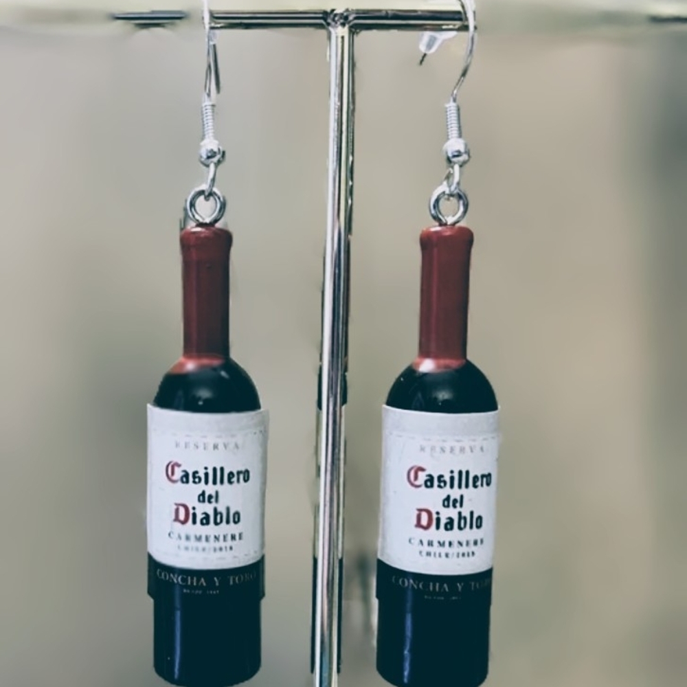 Casillero del Diablo Wine Bottle Earrings